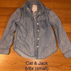 Cat and Jack girls jean button up shirt